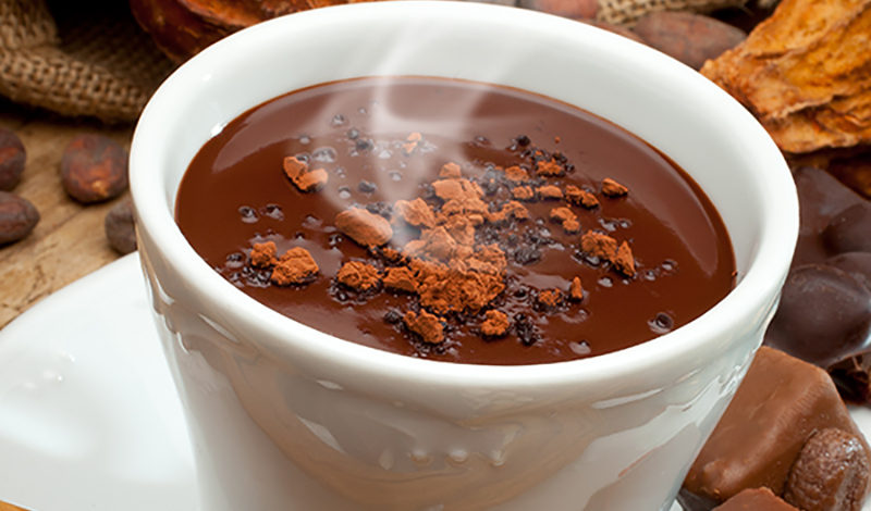 Steaming cup of chocolate